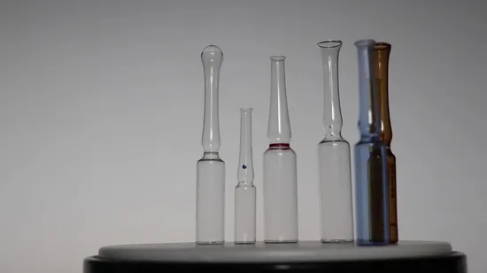 10X60mm 1ml Glass Ampoules with Blue Colorful Circle 