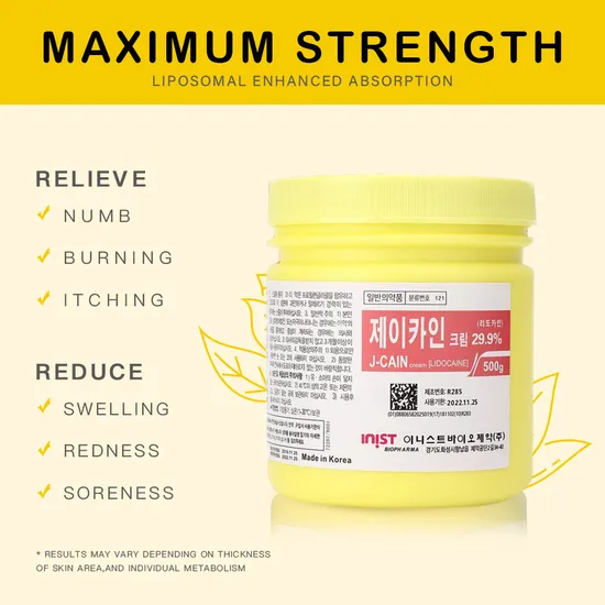 Korea Brand 29.9% Maximum Strength Reduce Pain Body Filler Numbing Cream 