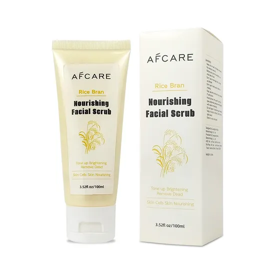 Brightening Rice Bran & Arbutin Face Scrub Exfoliating Gel Dark Spot for Even Skin Tone 