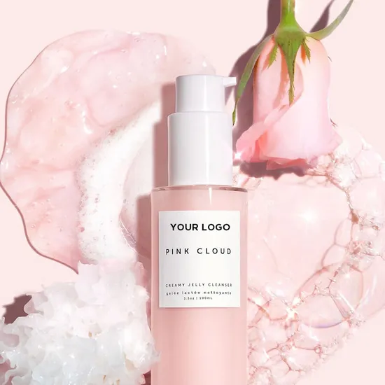 Beauty Cosmetics Skin Care Pink Rose Creamy Jelly Cleanser Face Wash 